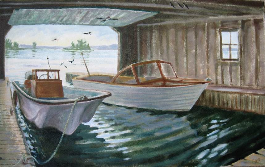 Watch Island Launch House Oil Painting